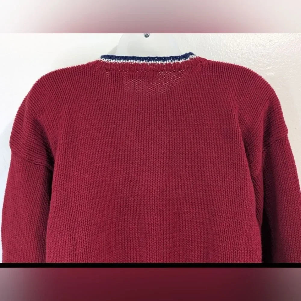 VTG Talbots Americana Prairiecore Cottagecore Barn Cozy Countryside Sweater M